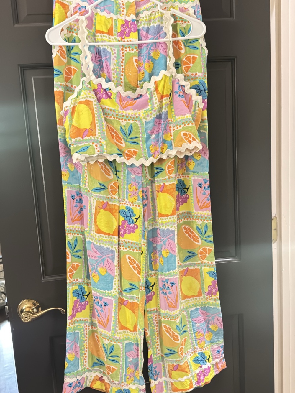 Vestique Tropical Fruit Print Two-Piece Set - Pastel Multi - Fun - Vacation - Picture 1 of 4